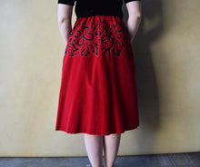 Load image into Gallery viewer, 1950s Lanvin Castillo skirt . vintage velvet skirt . size s