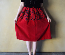 Load image into Gallery viewer, 1950s Lanvin Castillo skirt . vintage velvet skirt . size s