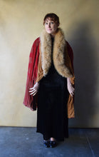 Load image into Gallery viewer, 1920s stenciled cape . vintage 20s silk velvet coat . one size