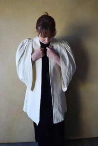 1930s ivory coat . vintage 30s jacket . size s to m