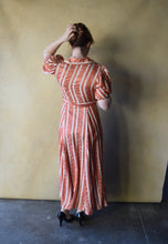 Load image into Gallery viewer, 1930s dressing gown . vintage 30s puff sleeve dress . size xs to s/m