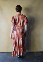 Load image into Gallery viewer, 1930s dressing gown . vintage 30s puff sleeve dress . size xs to s/m