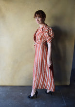 Load image into Gallery viewer, 1930s dressing gown . vintage 30s puff sleeve dress . size xs to s/m