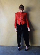 Load image into Gallery viewer, 1940s black velvet pants . vintage high waist pants . 26 waist