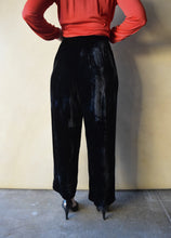 Load image into Gallery viewer, 1940s black velvet pants . vintage high waist pants . 26 waist