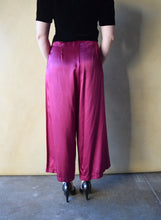 Load image into Gallery viewer, 1940s wide leg satin pants . vintage 40s pants . 32 waist