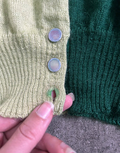 1950s color block Jantzen cardigan . vintage 50s sweater . size small to large