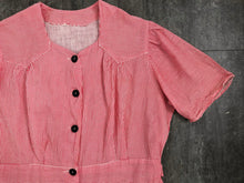 Load image into Gallery viewer, Vintage 1940s dress . striped 40s dress . size xl to xxl