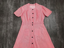 Load image into Gallery viewer, Vintage 1940s dress . striped 40s dress . size xl to xxl