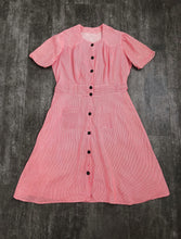Load image into Gallery viewer, Vintage 1940s dress . striped 40s dress . size xl to xxl