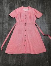 Load image into Gallery viewer, Vintage 1940s dress . striped 40s dress . size xl to xxl