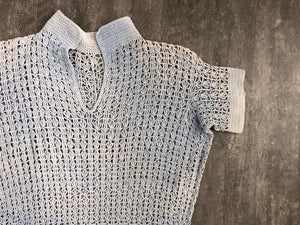 1930s crochet dress . vintage 30s dress . size m/l to xl