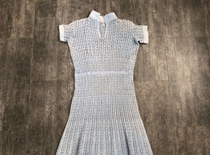 1930s crochet dress . vintage 30s dress . size m/l to xl
