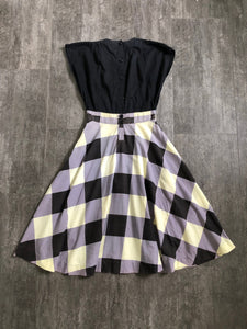 1940s dress . vintage 40s cotton dress . size s to m