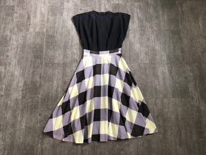 1940s dress . vintage 40s cotton dress . size s to m