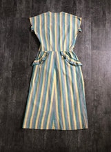 Load image into Gallery viewer, 1940s striped dress . vintage 40s dress . size s to s/m