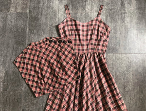 1940s 1950s dress set . sundress and top . size s to s/m
