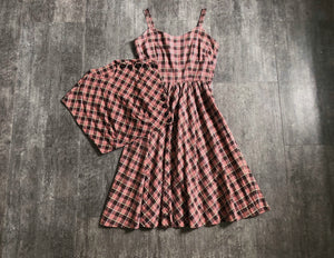 1940s 1950s dress set . sundress and top . size s to s/m