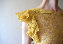 Load image into Gallery viewer, 1930s lace gown . vintage yellow lace dress . size xxs to small