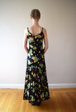 Load image into Gallery viewer, 1930s silk gown . vintage 30s bias cut dress . size xs to small