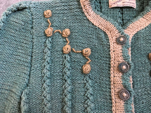 1980s hand knit sweater . Wolkenstricker Bavarian cardigan . size xs to s/m