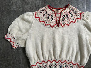1930s 1940s wool knit sweater . vintage knitwear . size m to l
