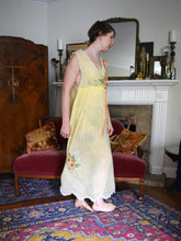 Load image into Gallery viewer, 1920s chemise . antique vintage yellow nightgown . size xs to medium