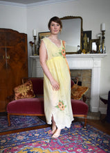 Load image into Gallery viewer, 1920s chemise . antique vintage yellow nightgown . size xs to medium