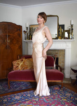 Load image into Gallery viewer, Vintage 1930s 1940s nightgown . rayon silk satin dress . size small to medium