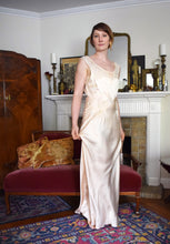 Load image into Gallery viewer, Vintage 1930s 1940s nightgown . rayon silk satin dress . size small to medium