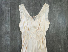 Load image into Gallery viewer, Vintage 1930s 1940s nightgown . rayon silk satin dress . size small to medium