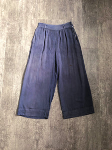 1940s rayon trousers . vintage 30s 40s pants . size medium