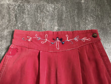 Load image into Gallery viewer, 1930s 1940s trousers . vintage red high waist pants . size xxs