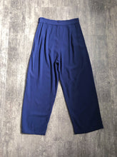 Load image into Gallery viewer, 1940s trousers . vintage navy blue 40s pants . size m to m/l
