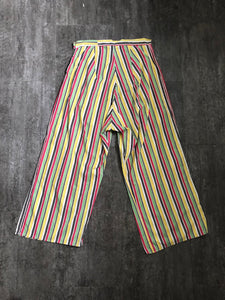 1940s striped cotton pants . vintage 40s pants . size m to m/l