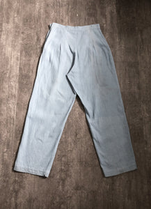 1940s chambray pants . vintage 40s trousers . size large