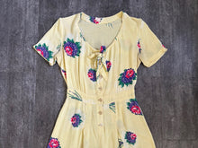 Load image into Gallery viewer, 1940s playsuit . vintage 40s floral romper . size small to s/m