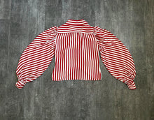 Load image into Gallery viewer, 1940s striped rayon blouse . vintage 40s top . size xs to small