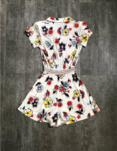Load image into Gallery viewer, 1940s rayon jersey playsuit . vintage floral romper . size xs to s