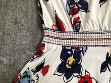 Load image into Gallery viewer, 1940s rayon jersey playsuit . vintage floral romper . size xs to s