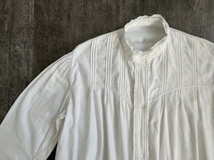 Victorian nightshirt . antique cotton flannel top . size s to l
