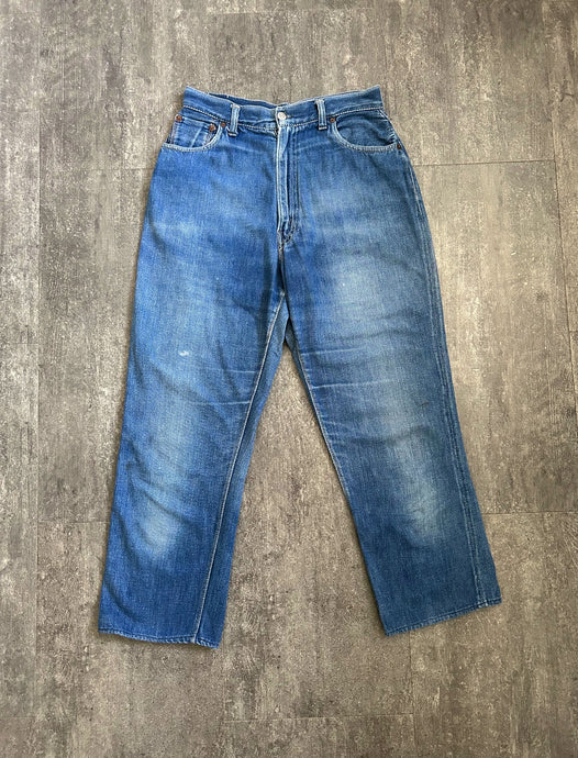 50s Levi's 701 jeans . 1950s denim pants . 28-29 waist