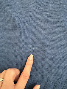 1920s 1930s cardigan . blue wool sweater . size xs to s