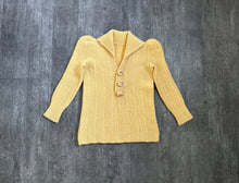 Load image into Gallery viewer, 1930s yellow sweater . vintage 30s knit top . size xs to s