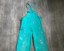 Load image into Gallery viewer, 1940s WWII gunner overalls . green pants . size m to xl