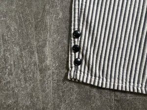 1940s 1950s overalls . striped cotton sportswear overalls . size s
