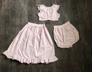 1940s playsuit . vintage 40s 3-piece playsuit . size xs to xs/s