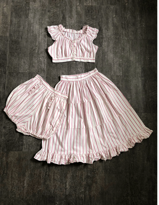 1940s playsuit . vintage 40s 3-piece playsuit . size xs to xs/s