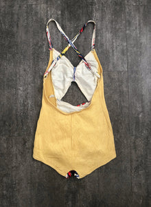1940s cutout swimsuit . vintage 40s swimwear . size xs/s to m