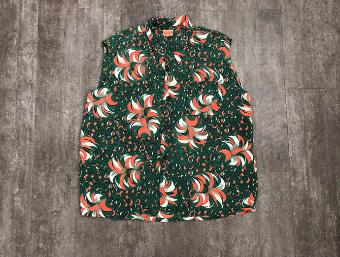 1940s cold rayon shirt . vintage 40s top . size l to xxl